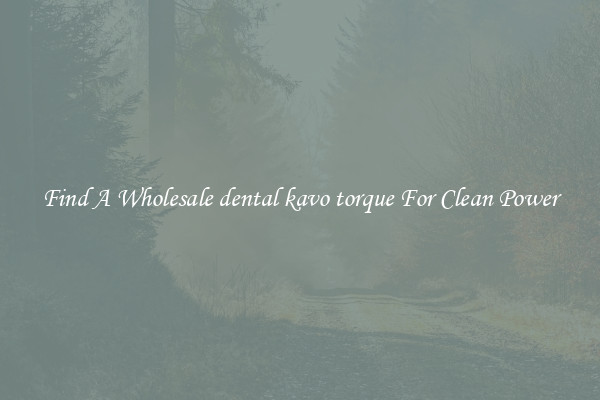 Find A Wholesale dental kavo torque For Clean Power