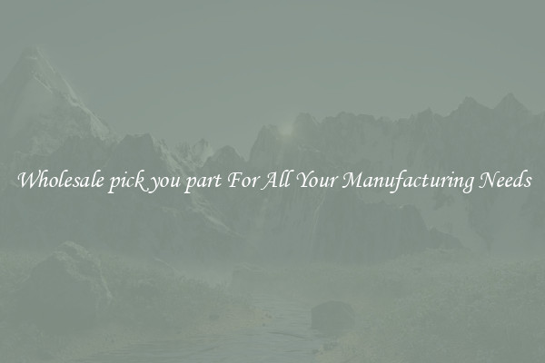 Wholesale pick you part For All Your Manufacturing Needs