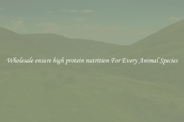 Wholesale ensure high protein nutrition For Every Animal Species
