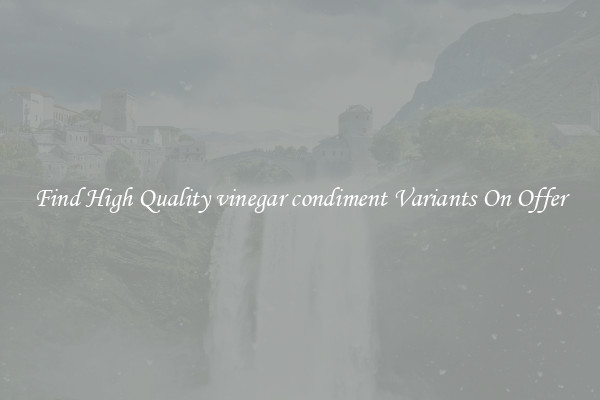 Find High Quality vinegar condiment Variants On Offer
