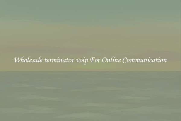 Wholesale terminator voip For Online Communication 