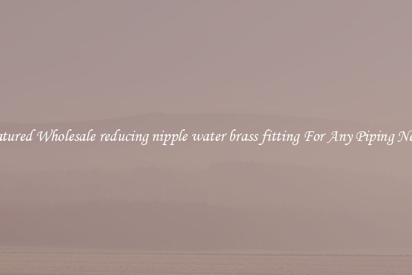Featured Wholesale reducing nipple water brass fitting For Any Piping Needs