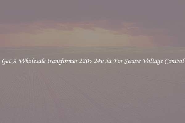 Get A Wholesale transformer 220v 24v 5a For Secure Voltage Control