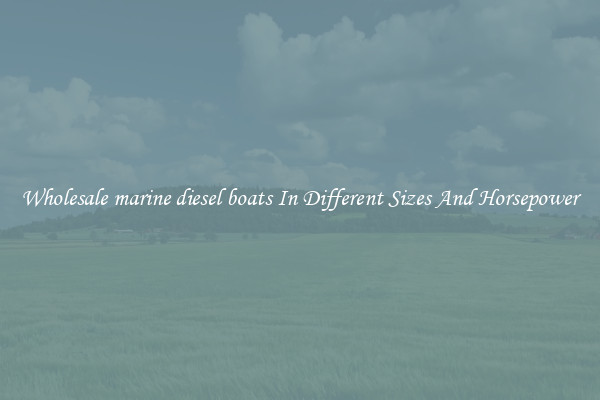 Wholesale marine diesel boats In Different Sizes And Horsepower