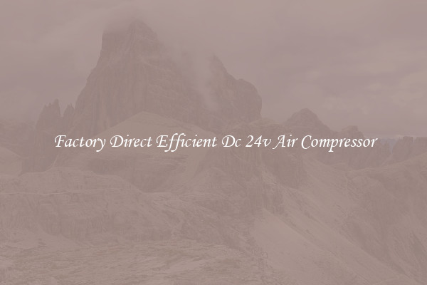 Factory Direct Efficient Dc 24v Air Compressor