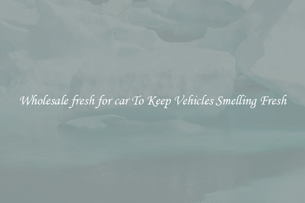 Wholesale fresh for car To Keep Vehicles Smelling Fresh